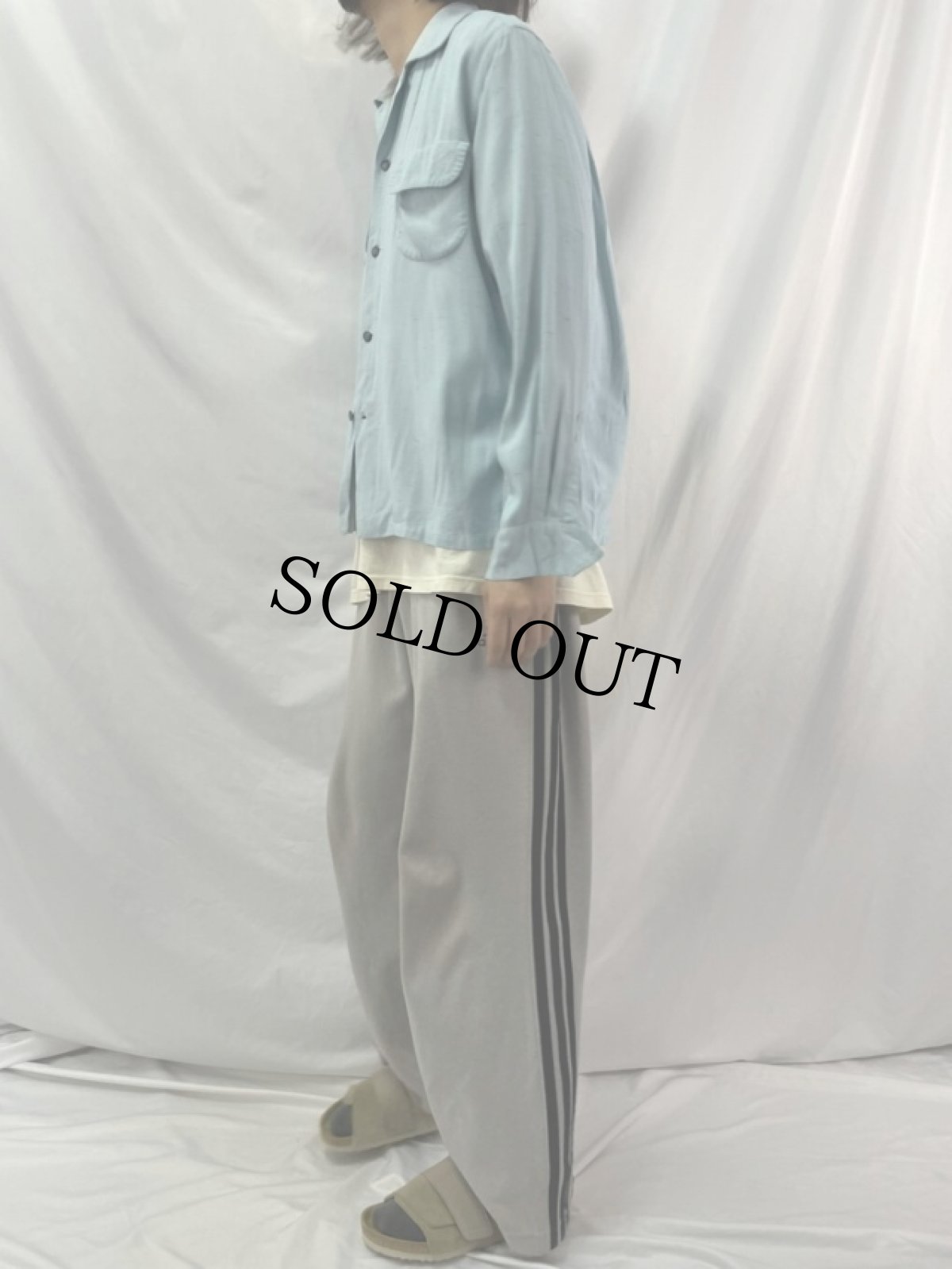 画像3: 50〜60's BARDON カスリ柄 オープンカラーレーヨンシャツ L (3)