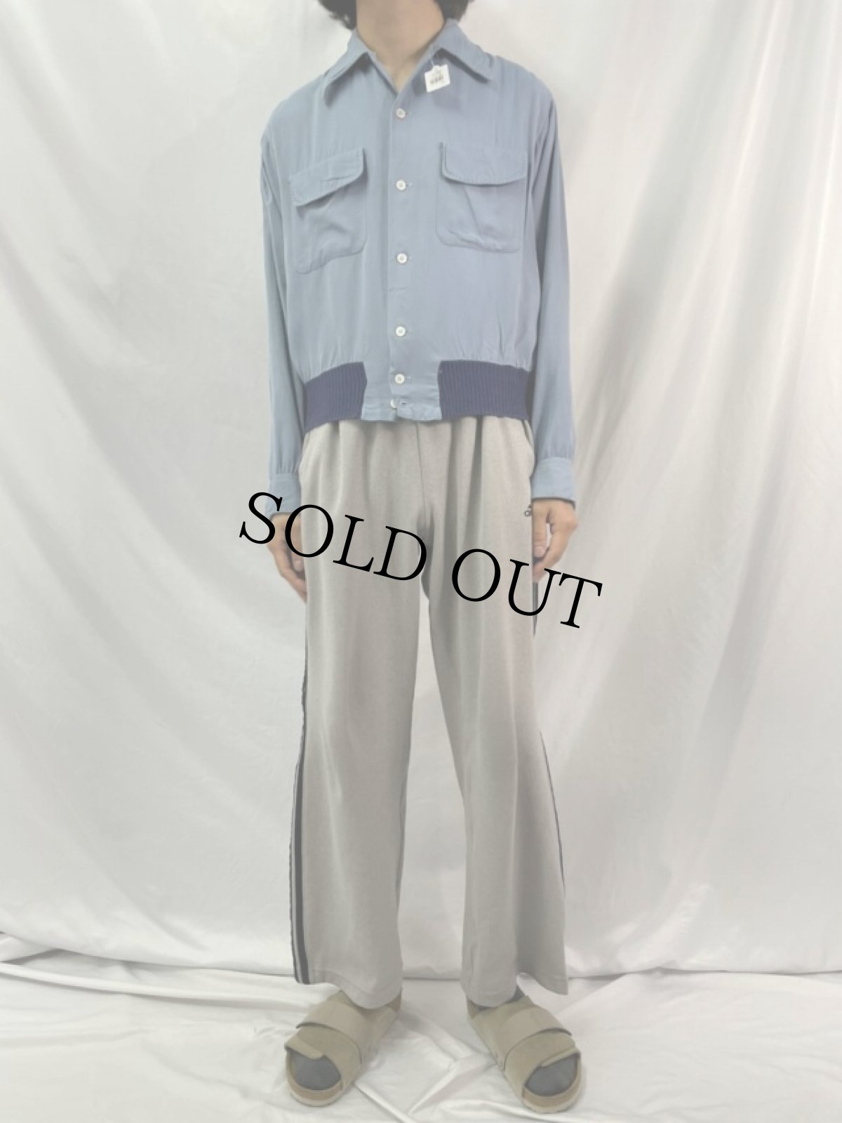 画像2: 50〜60's B.V.D. オープンカラー レーヨンシャツ 15-15 1/2 (2)