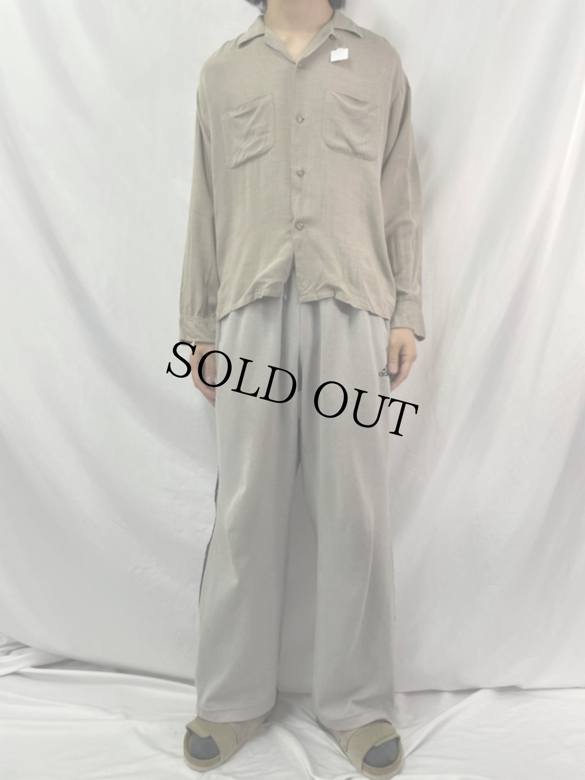 画像2: 60's PILGRIM オープンカラー レーヨンシャツ L (2)