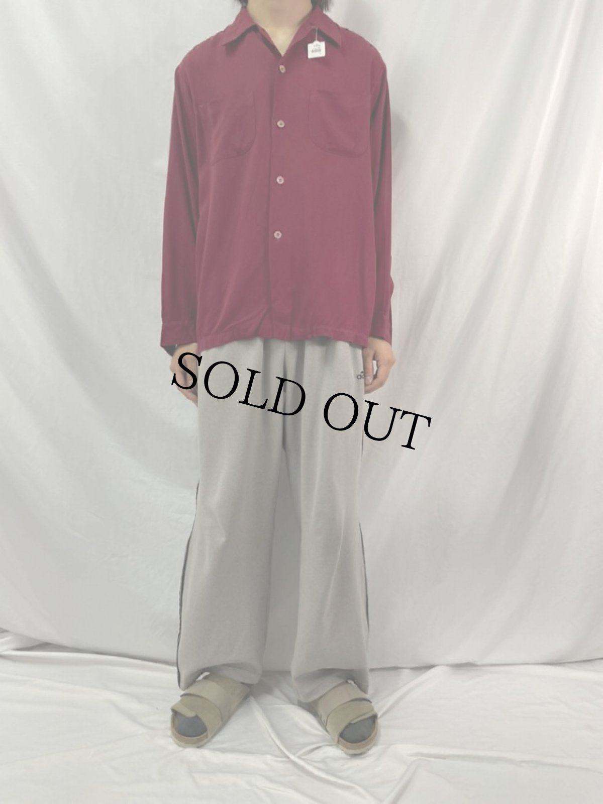 画像2: 50's STRAD O FLAN レーヨンギャバジン オープンカラーシャツ (2)