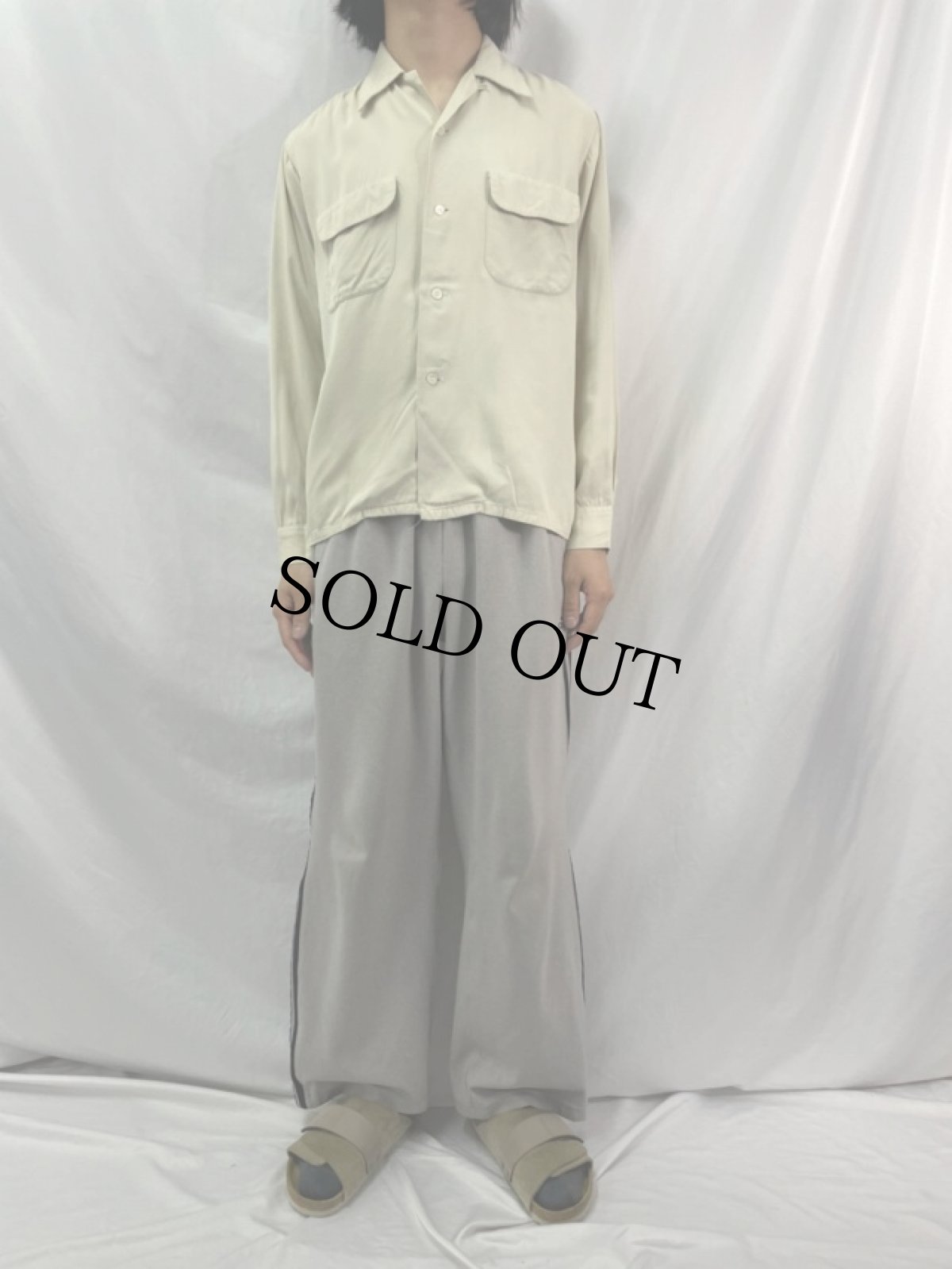 画像2: 50's Sire オープンカラーレーヨンシャツ M (2)