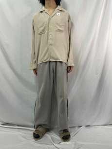 画像2: 50's TruVal レーヨンギャバジン オープンカラーシャツ XL (2)