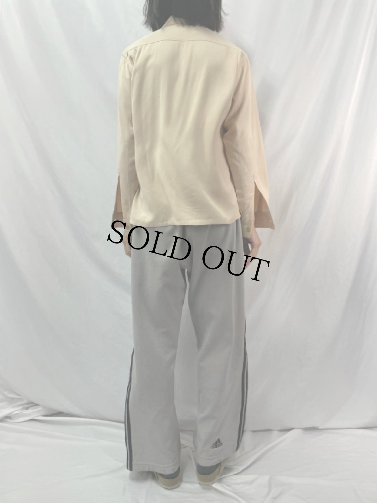 画像4: 50's New Era レーヨンギャバジン オープンカラーシャツ M (4)