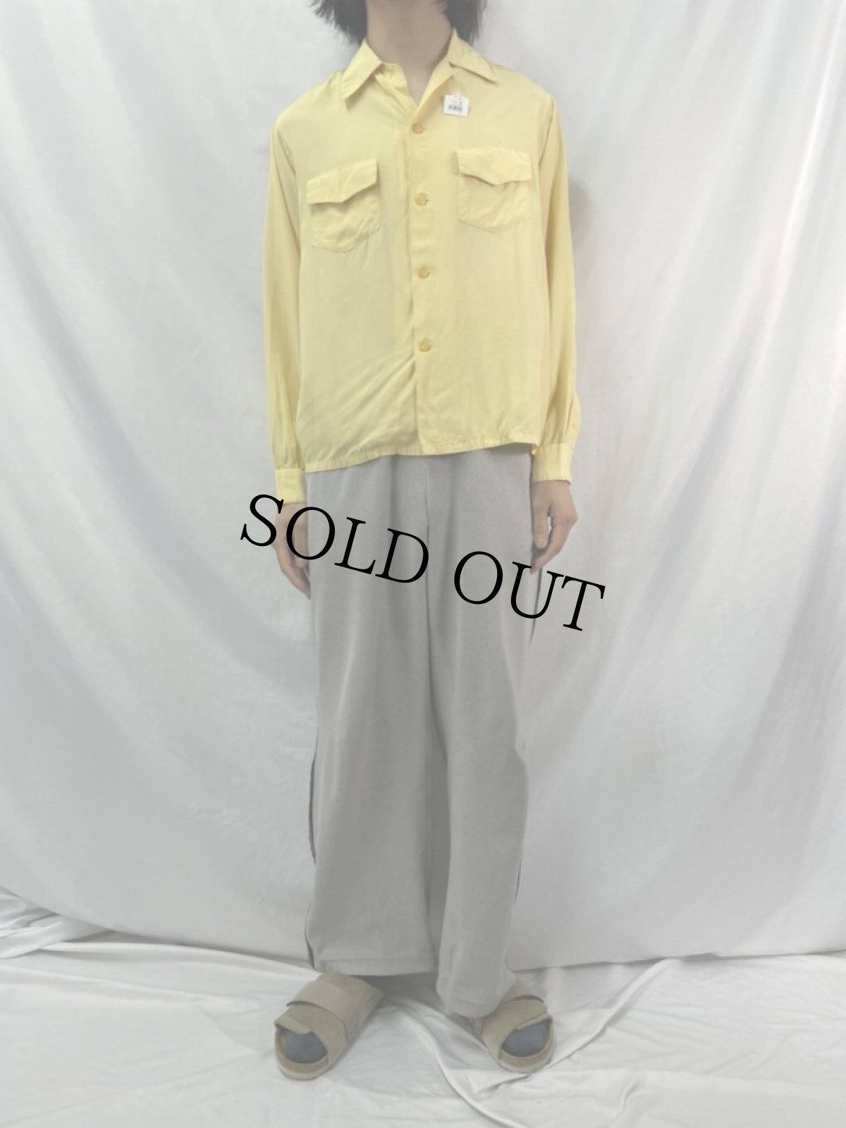 画像2: 50's PENNEY'S TOWNCRAFT オープンカラーレーヨンシャツ M (2)