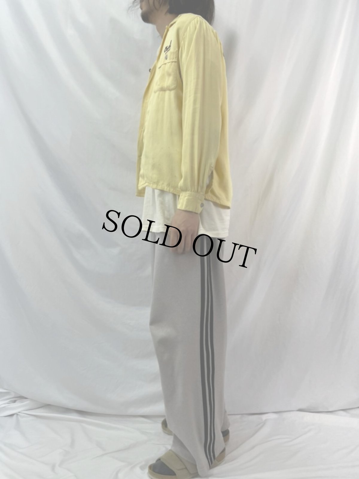 画像4: 50's Sire "Kar Fil 52 Special" チェーン刺繍 オープンカラーレーヨンシャツ S (4)