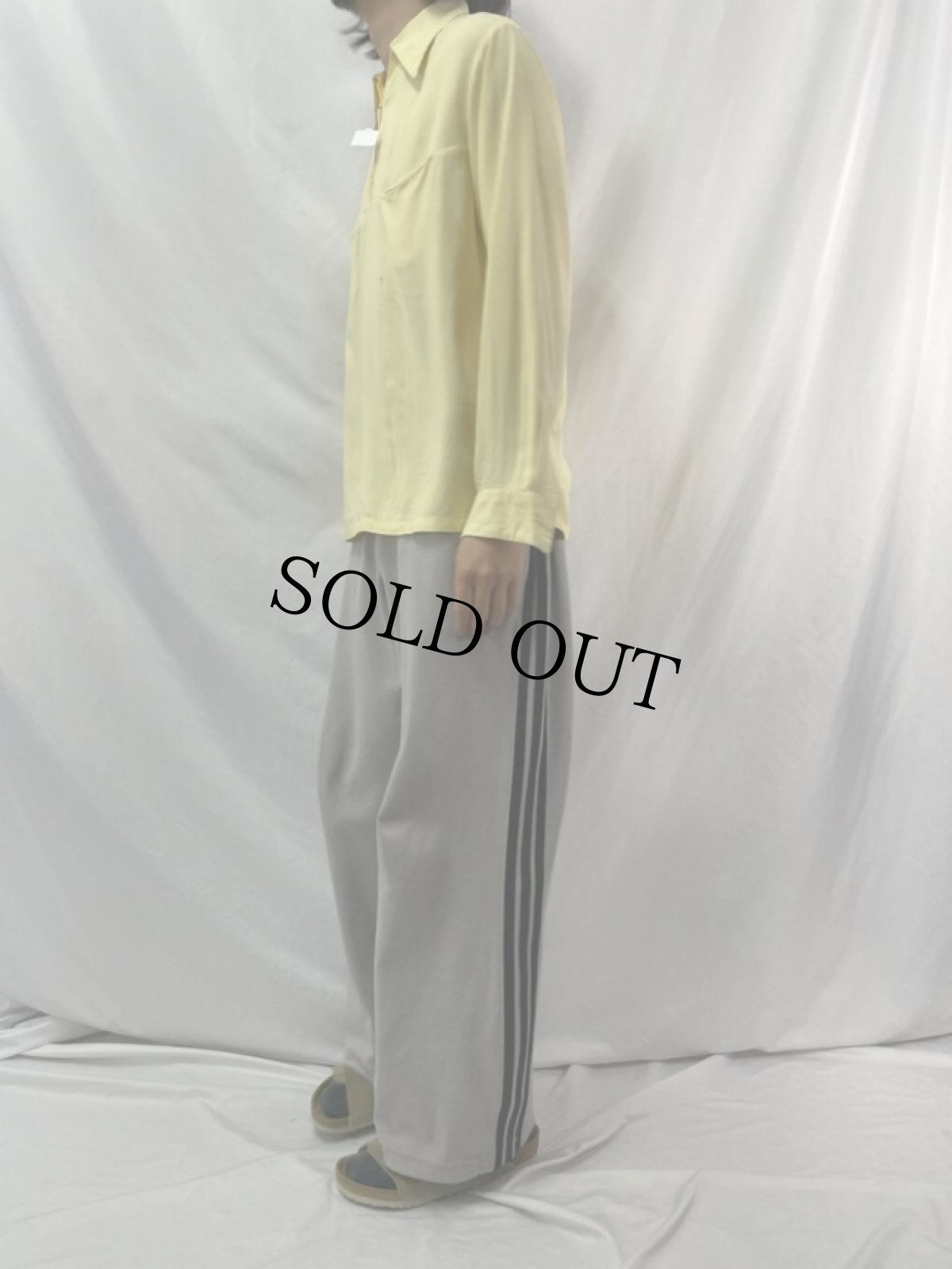 画像3: 60's LaSalle ハーフジップ プルオーバーレーヨンシャツ M (3)