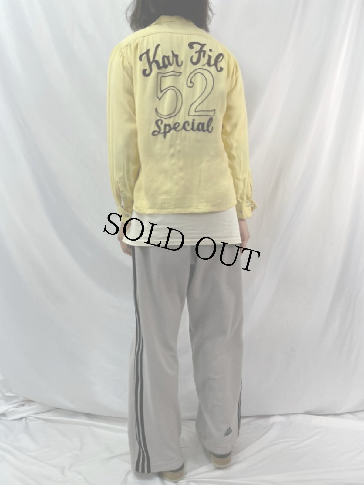 画像5: 50's Sire "Kar Fil 52 Special" チェーン刺繍 オープンカラーレーヨンシャツ S (5)