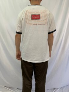 画像4: 90's EARTHLINK NETWORK USA製 企業プリント リンガーTシャツ XL (4)