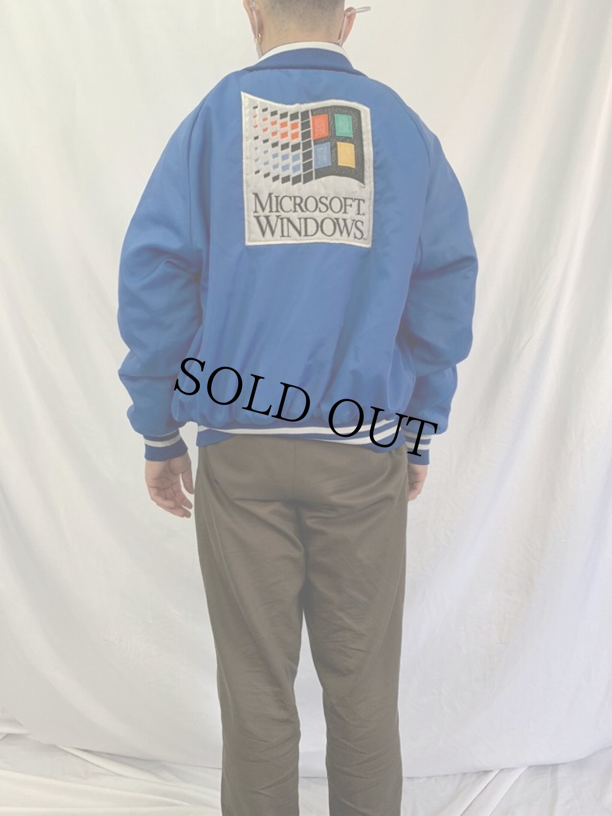 画像4: Microsoft Windows ロゴ刺繍 スタジャン L (4)