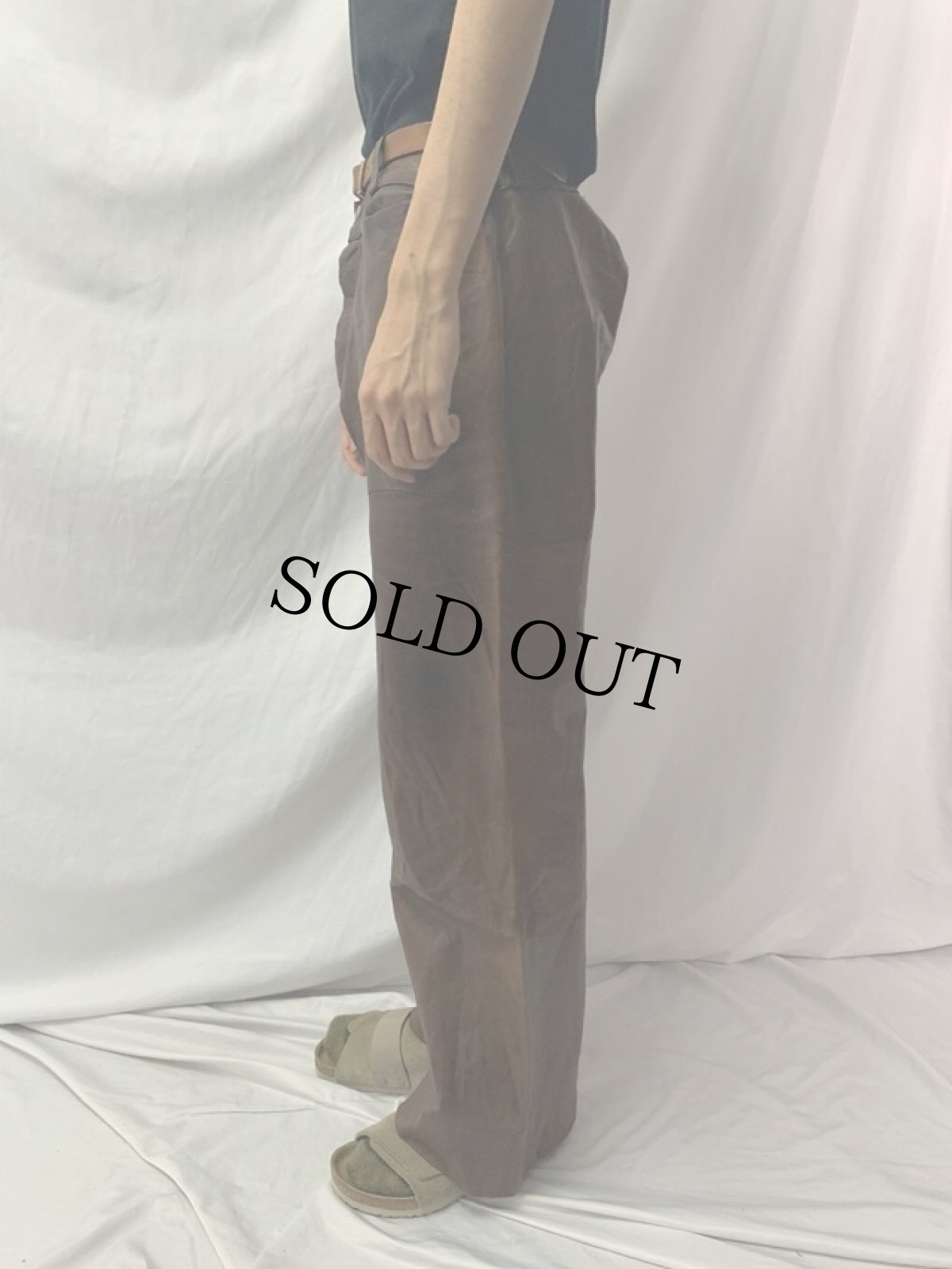 画像3: 70's レザーフレアパンツ W34 (3)