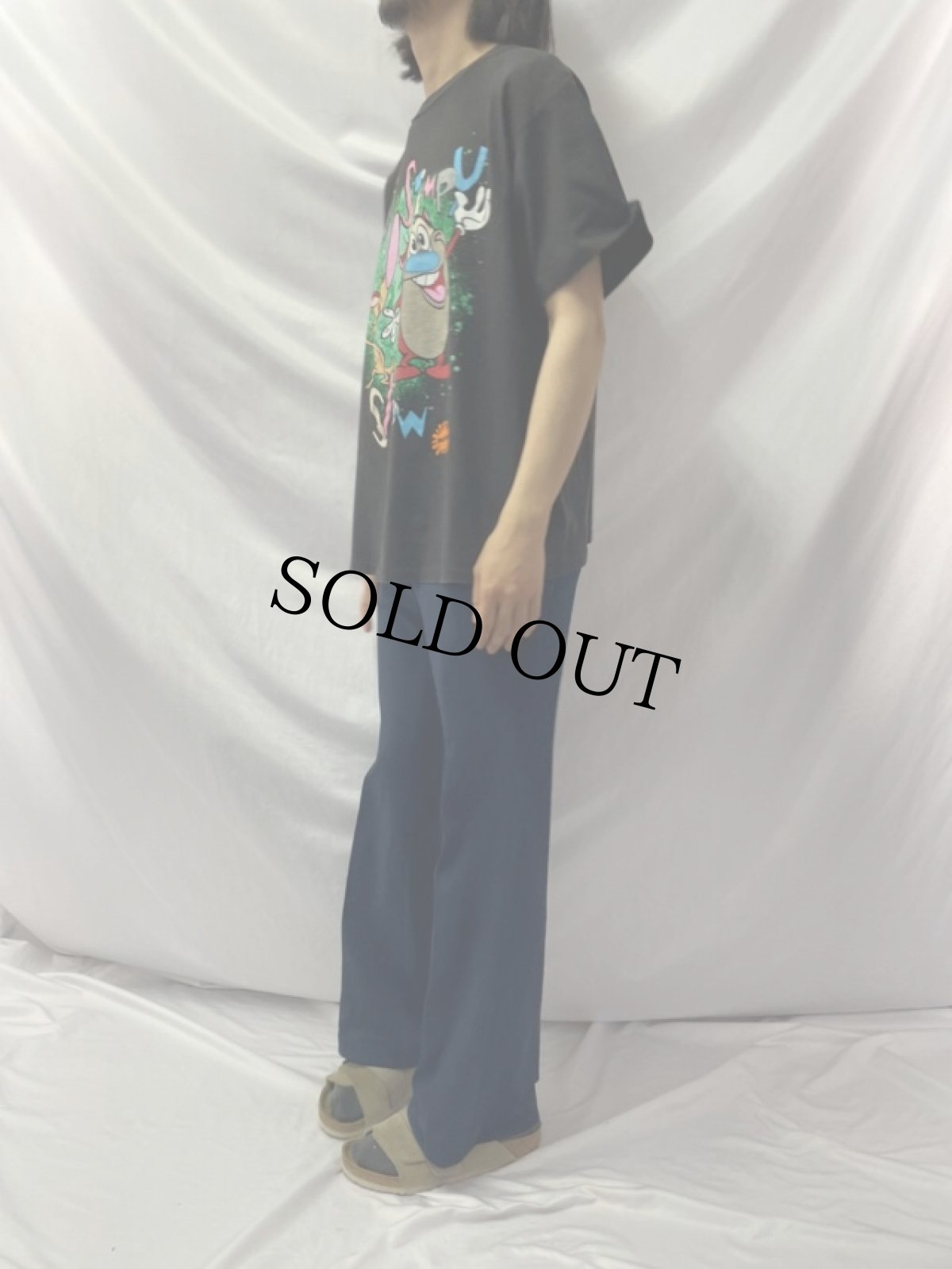 画像3: 90's The Ren and Stimpy Show USA製 ニコロデオン キャラクターTシャツ XL (3)