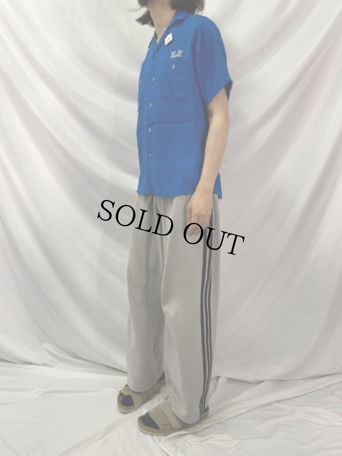 画像3: 60's King Louie "MALEMUTES" チェーン刺繍 レーヨンボーリングシャツ M (3)