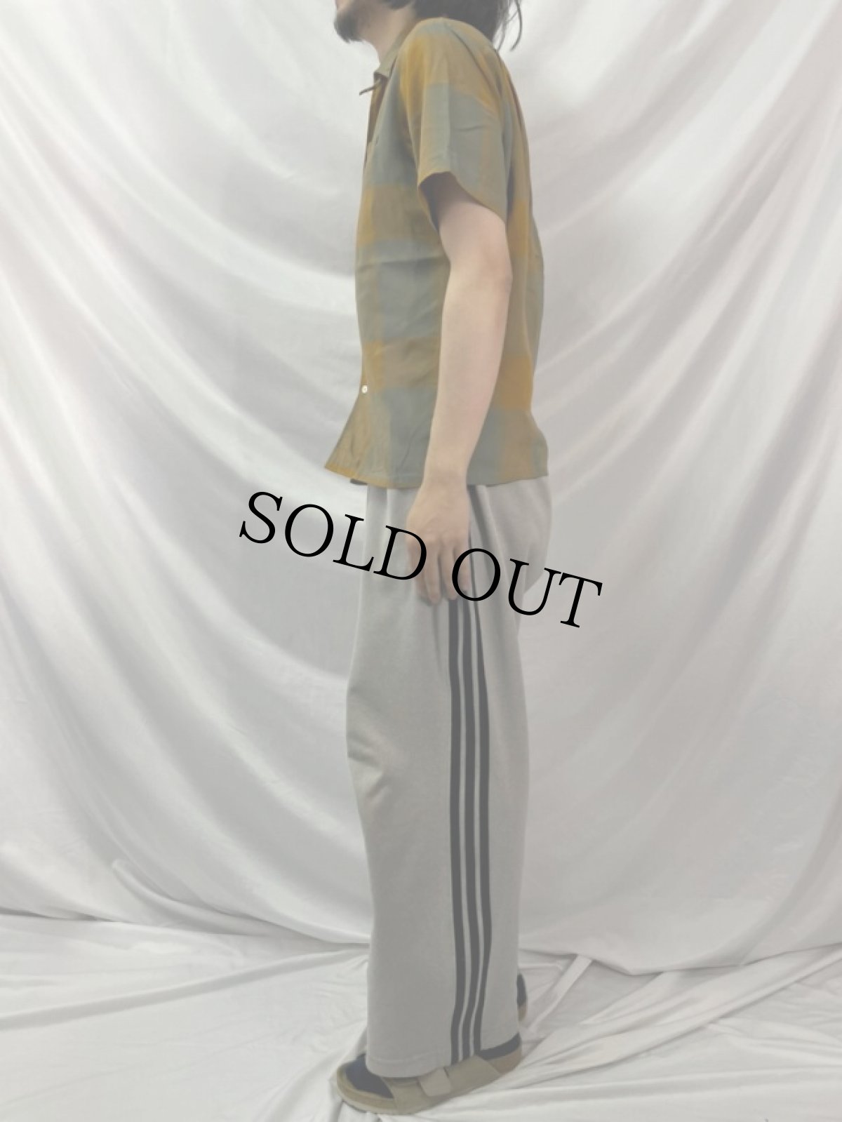 画像3: 60's Capil Sportswear イタリアンカラー チェック柄レーヨンシャツ M (3)