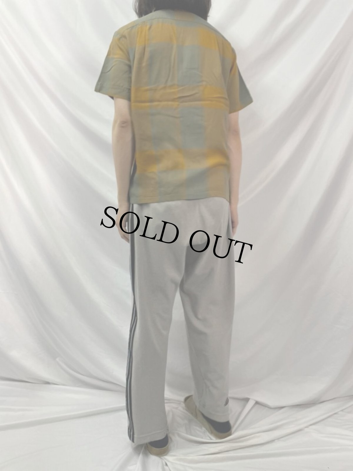 画像4: 60's Capil Sportswear イタリアンカラー チェック柄レーヨンシャツ M (4)