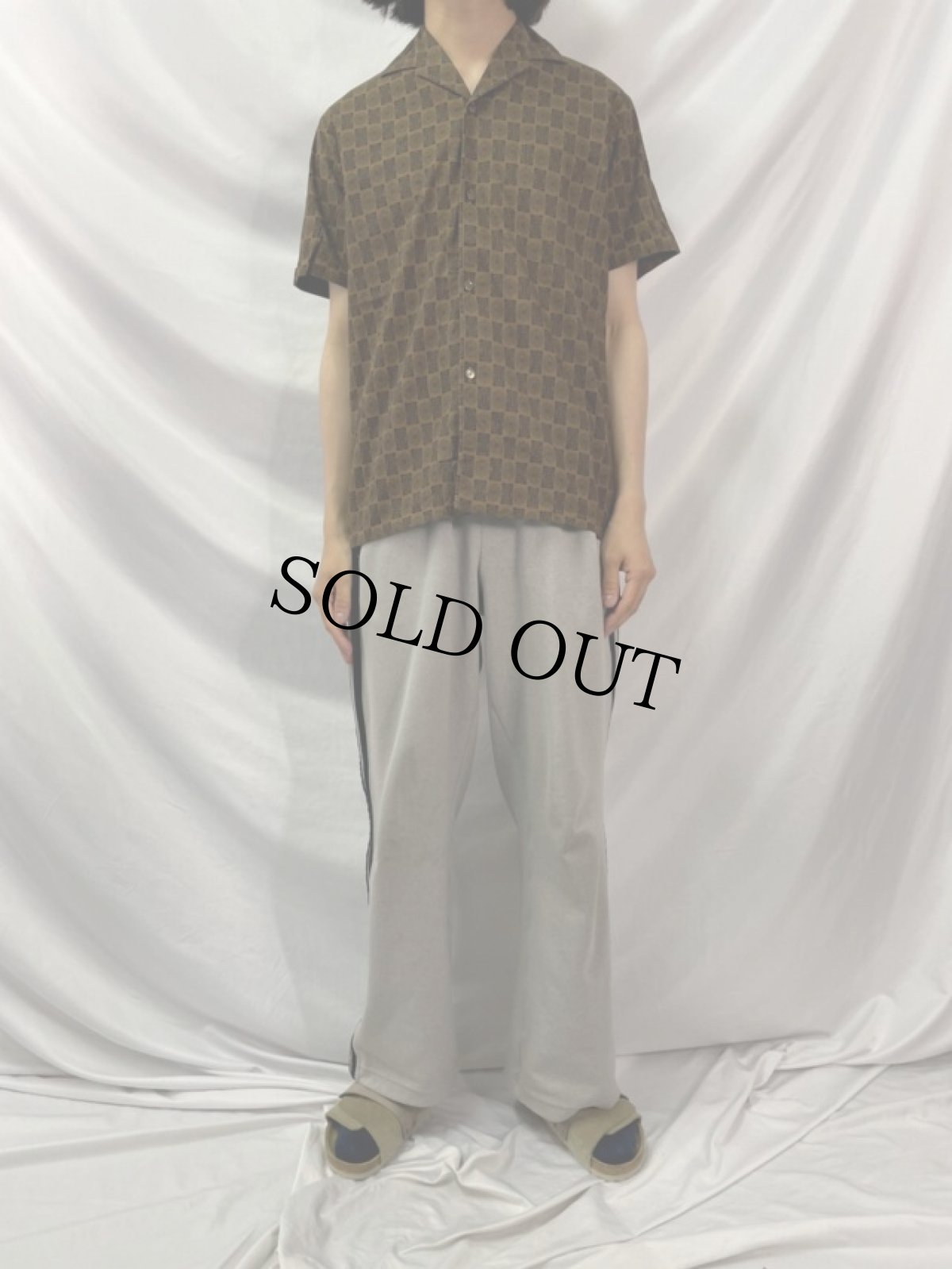 画像2: 60's Berry 小紋柄 オープンカラーコットンシャツ (2)