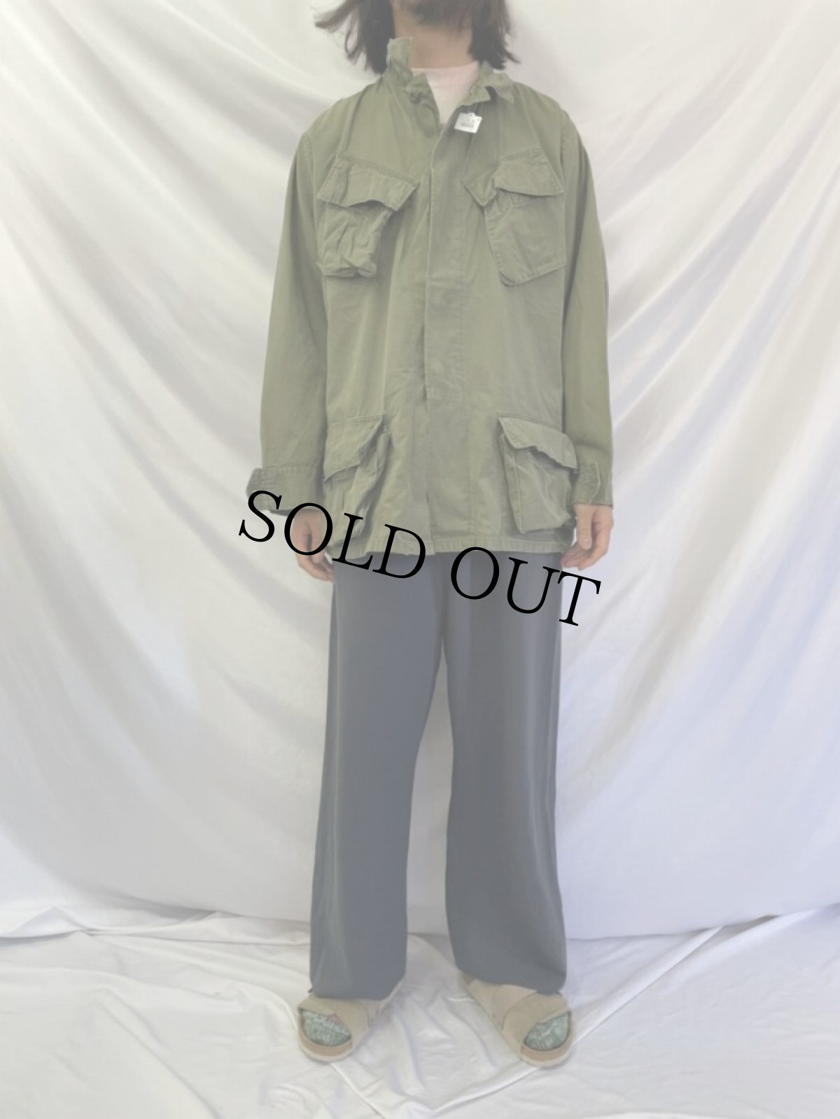 画像2: 60's U.S.AIR FORCE ジャングルファティーグジャケット 4th MEDIUM-LONG (2)