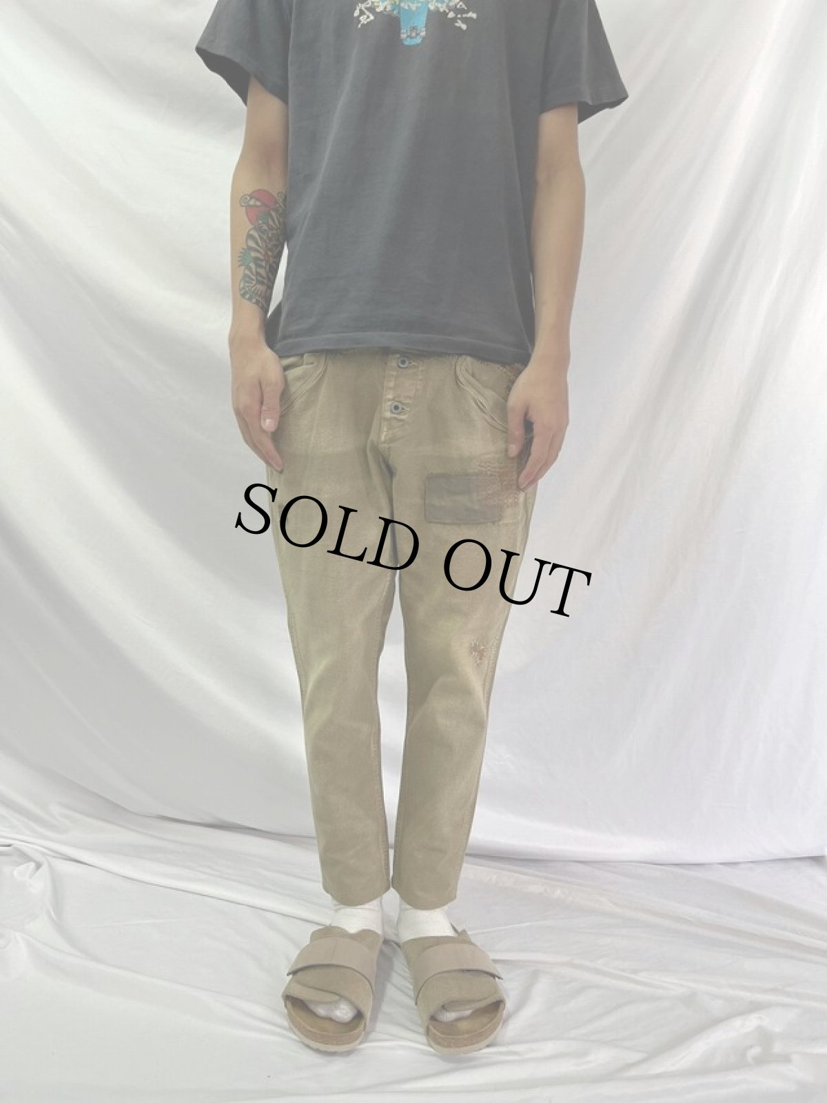 画像2: KAPITAL 刺し子×パッチワーク ダックパンツ W20-34 (2)