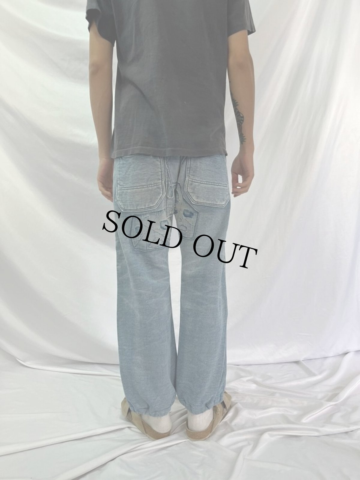 画像4: KAPITAL 襤褸加工 パッチワークスウェットパンツ W20-35 (4)