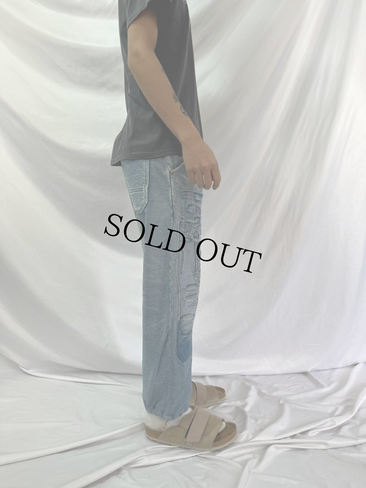 画像3: KAPITAL 襤褸加工 パッチワークスウェットパンツ W20-35 (3)