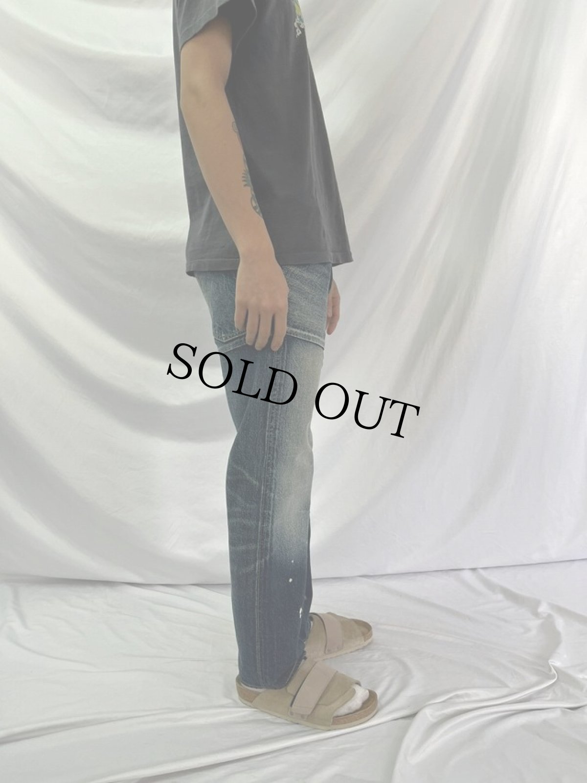 画像3: KAPITAL LEGS バックルバック デニムパンツ W31 (3)