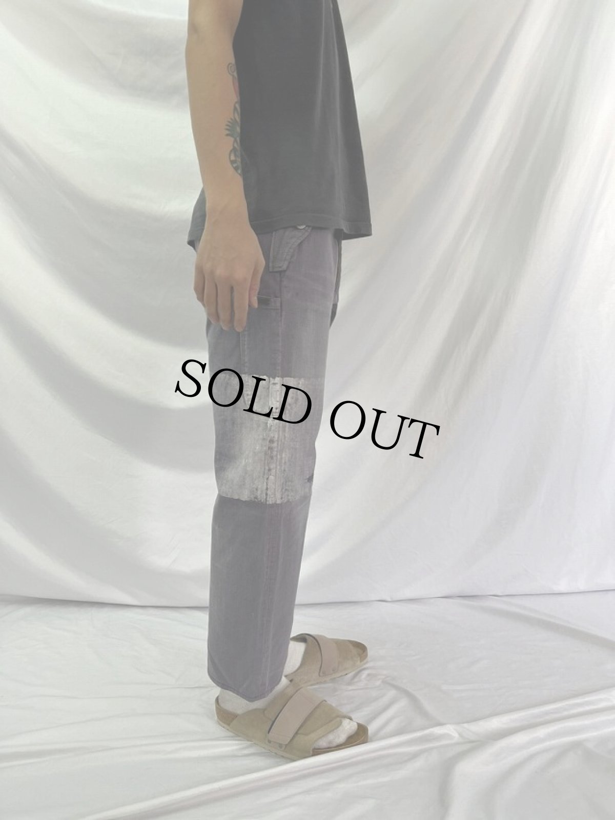 画像3: KAPITAL LEGS ペイント×カスタム コットンパンツ W30 (3)