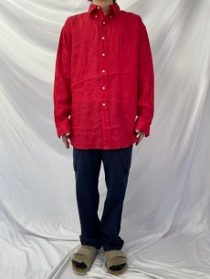 画像2: Ralph Lauren "BLAKE" リネンボタンダウンシャツ L (2)
