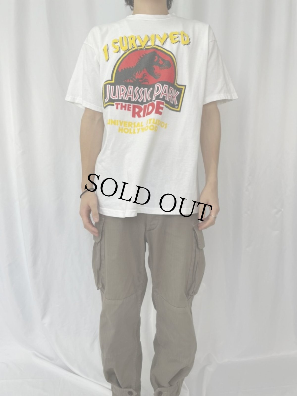 画像2: 90's JURASSIC PARK THE RIDE USA製 プリントTシャツ XL (2)