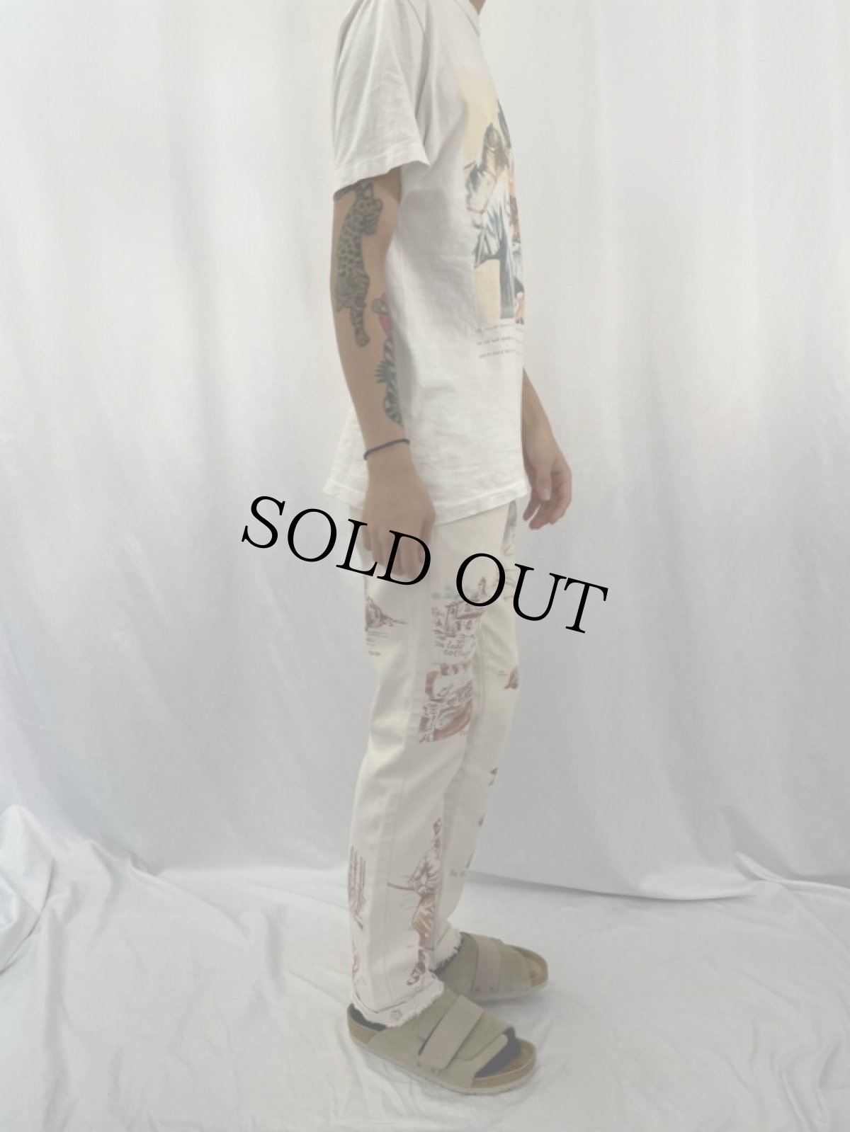 画像4: Ralph Lauren USA製 アウトドア柄 生成りデニムパンツ W29 (4)