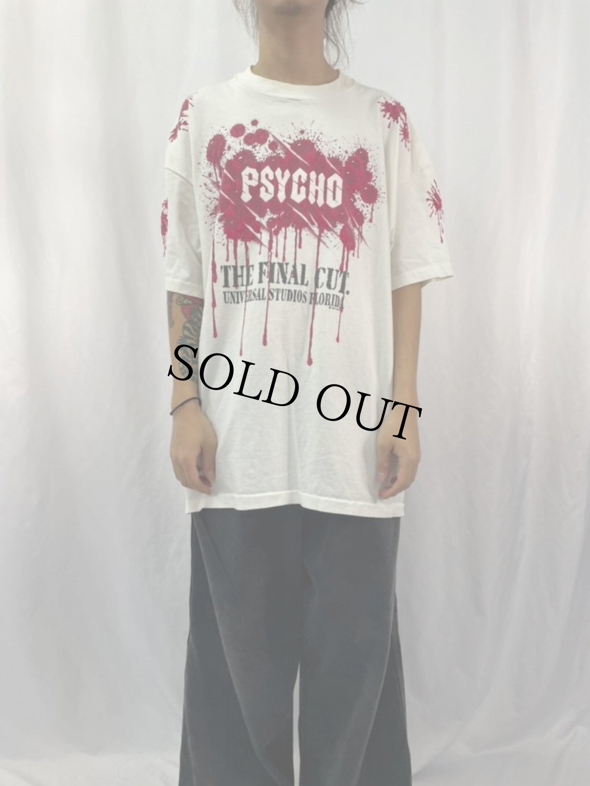 画像2: 90's PSYCHO USA製 サイコスリラー映画プリントTシャツ 2X (2)
