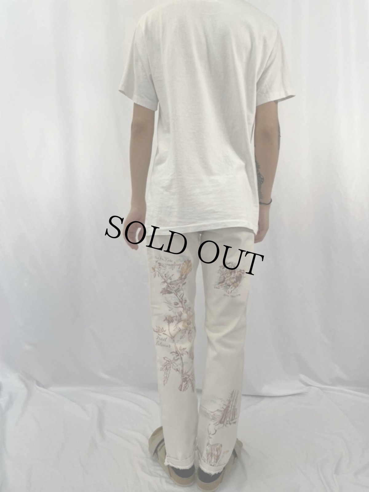 画像5: Ralph Lauren USA製 アウトドア柄 生成りデニムパンツ W29 (5)