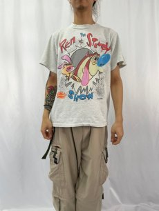 画像2: 90's The Ren and Stimpy Show USA製 キャラクターTシャツ L (2)