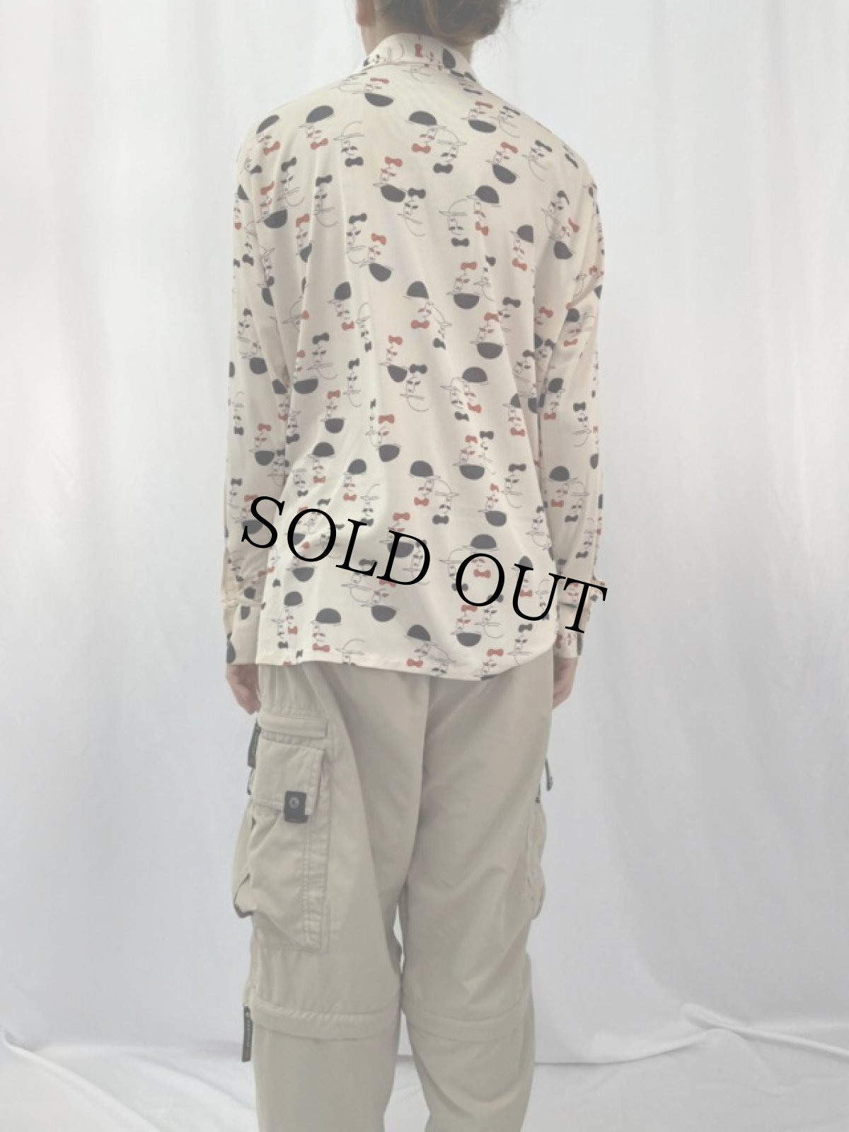 画像4: 70's 顔プリント オープンカラーシャツ (4)