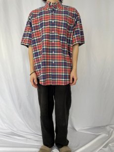 画像2: 【SALE】Ralph Lauren "BIG SHIRT" チェック柄 オックスフォードボタンダウンシャツ M (2)