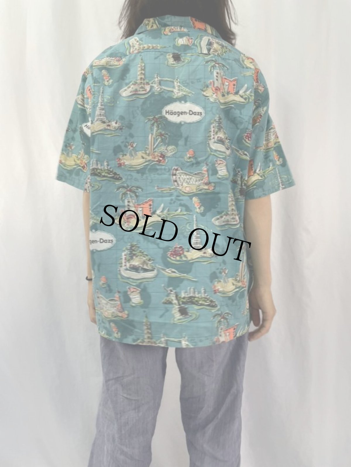 画像4: 2000’s Pineapple Connection "Haagen-Dazs" 総柄ハワイアンシャツ XL (4)