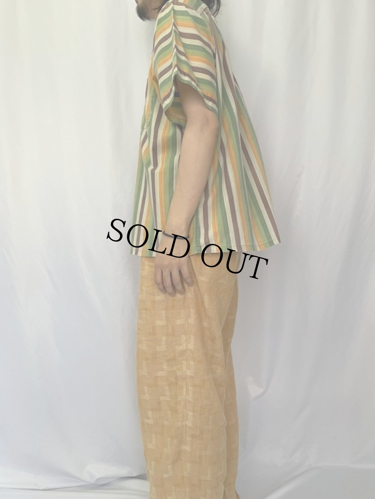 画像3: 60's Dolson ストライプ柄 ボタンダウンコットンシャツ XL (3)