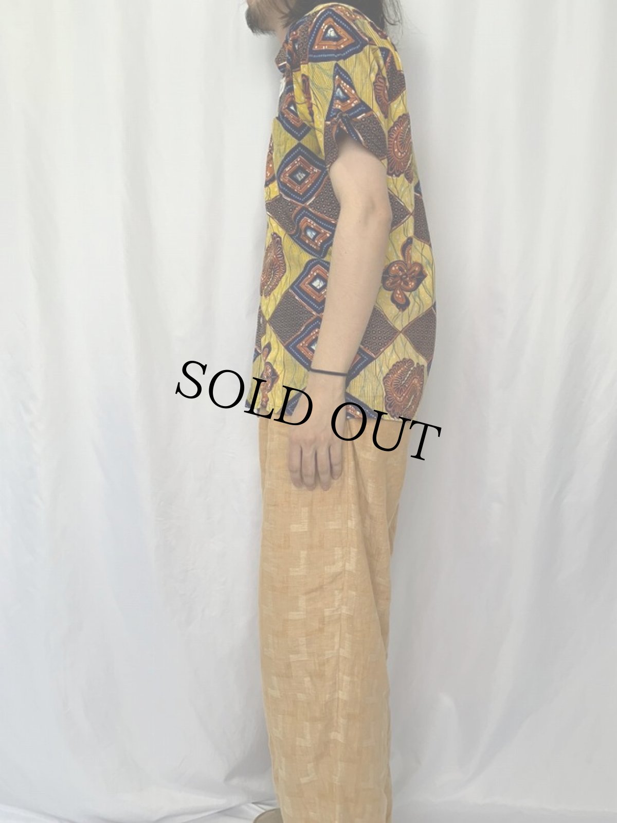 画像3: 60's CARNABY ST by Dale's バティック柄 ボタンダウンコットンシャツ M (3)