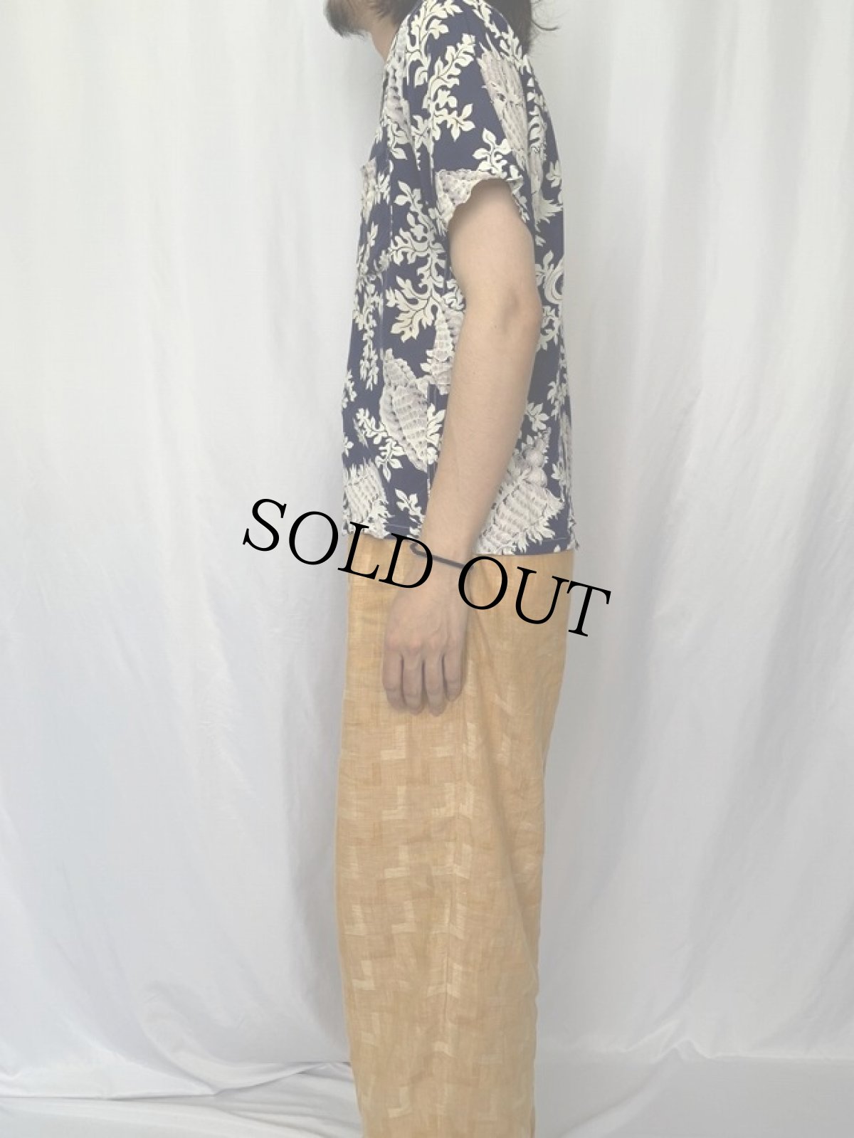 画像3: 50's Gentry 総柄レーヨンオープンカラーシャツ S (3)