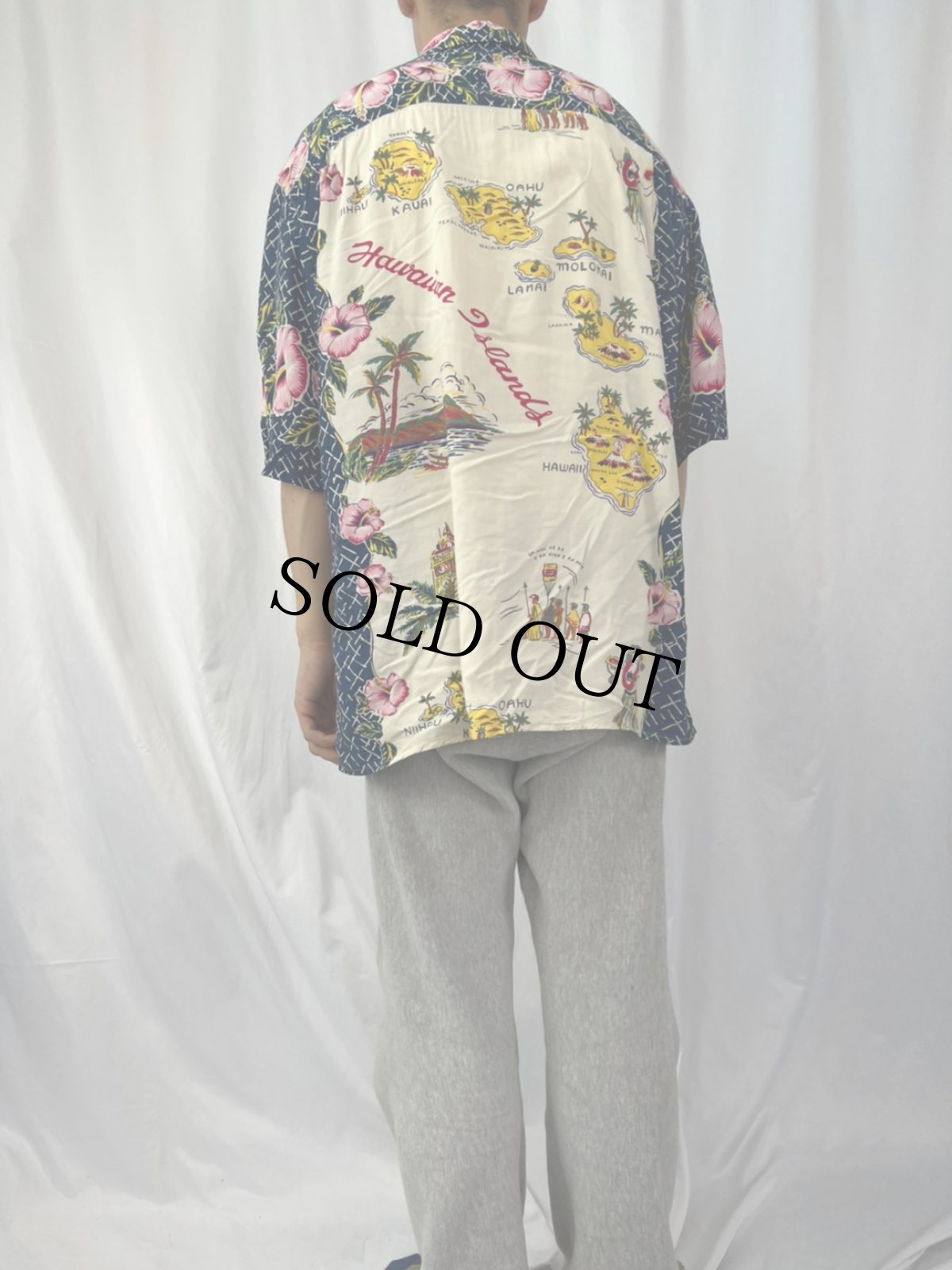 画像4: Reyn Spooner 総柄 レーヨンアロハシャツ XL (4)