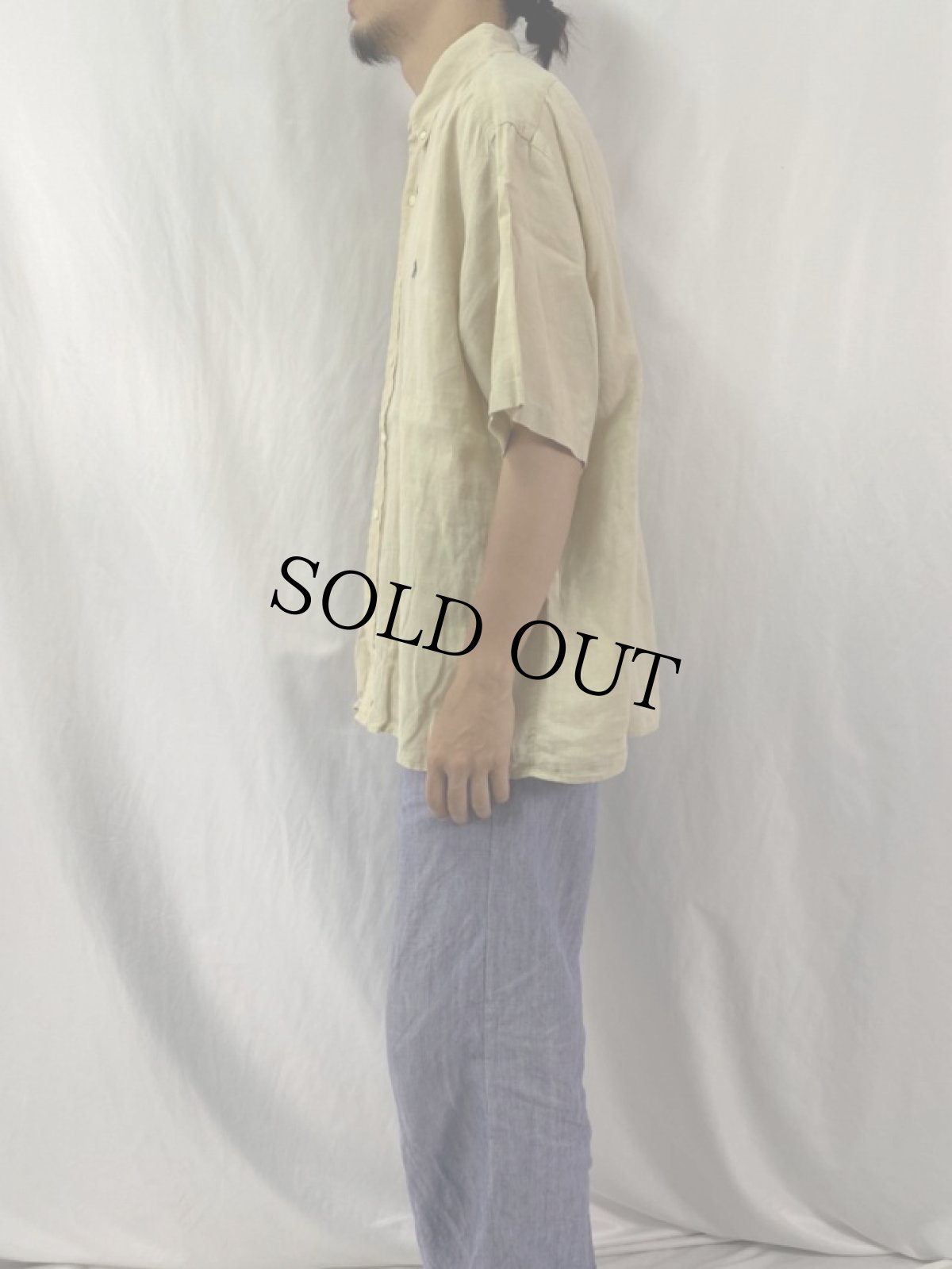 画像3: Ralph Lauren "BLAKE" リネンボタンダウンシャツ L (3)