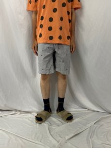 画像2: POLO Ralph Lauren フラッグ刺繍 ストライプ柄シアサッカーショーツ W35 (2)