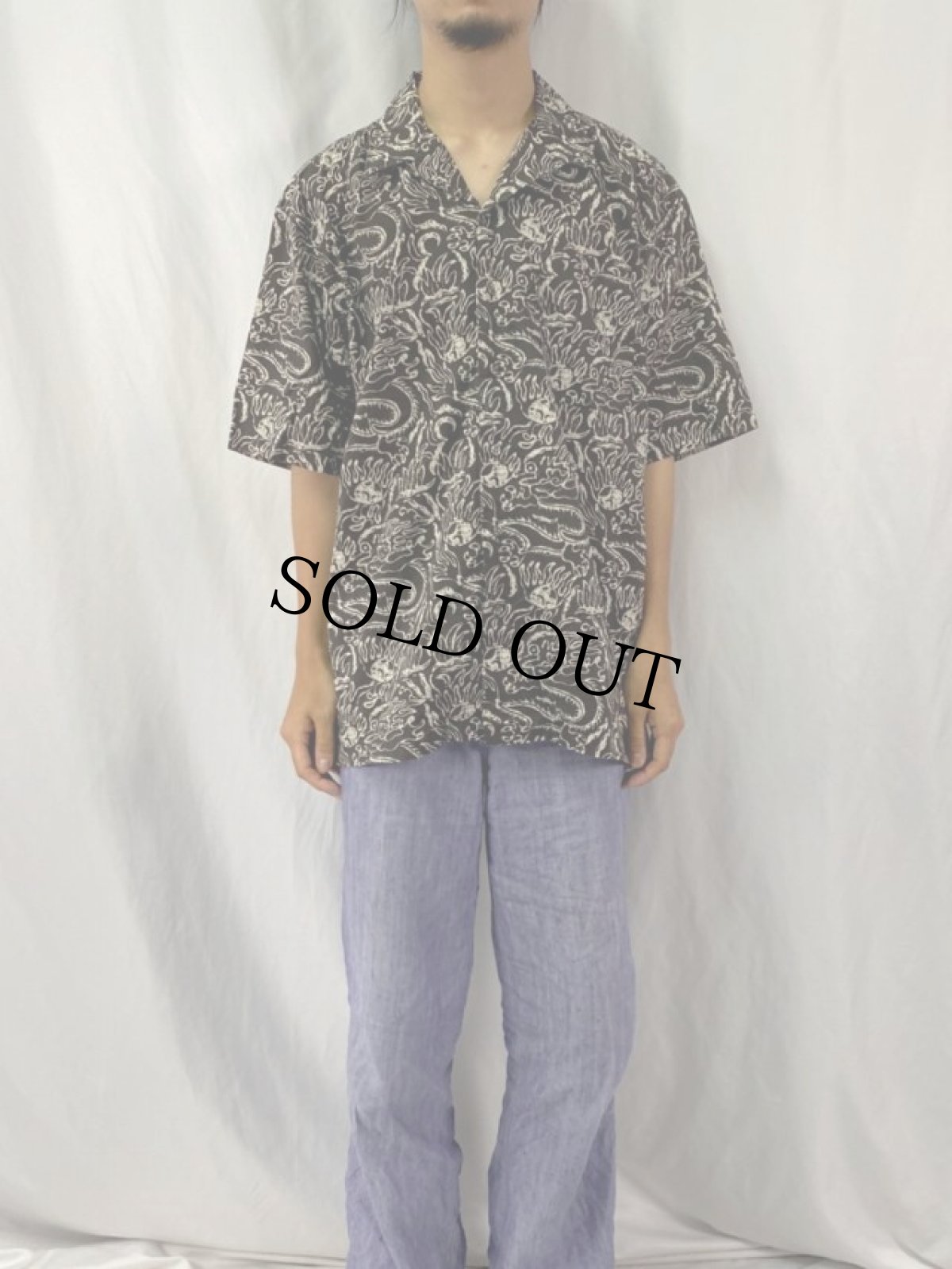 画像2: POLO Ralph Lauren "CLAYTON" 総柄コットンアロハシャツ L (2)