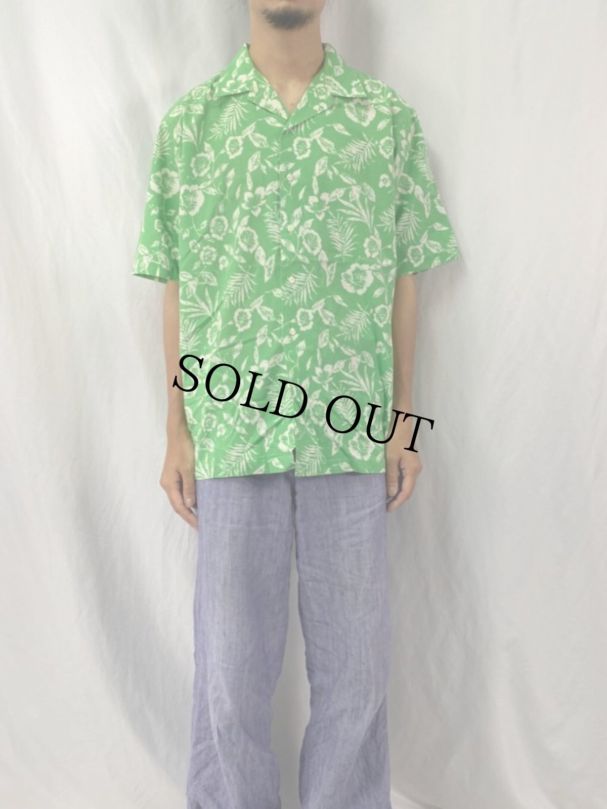 画像2: POLO Ralph Lauren "CALDWELL" 花柄コットンアロハシャツ L (2)