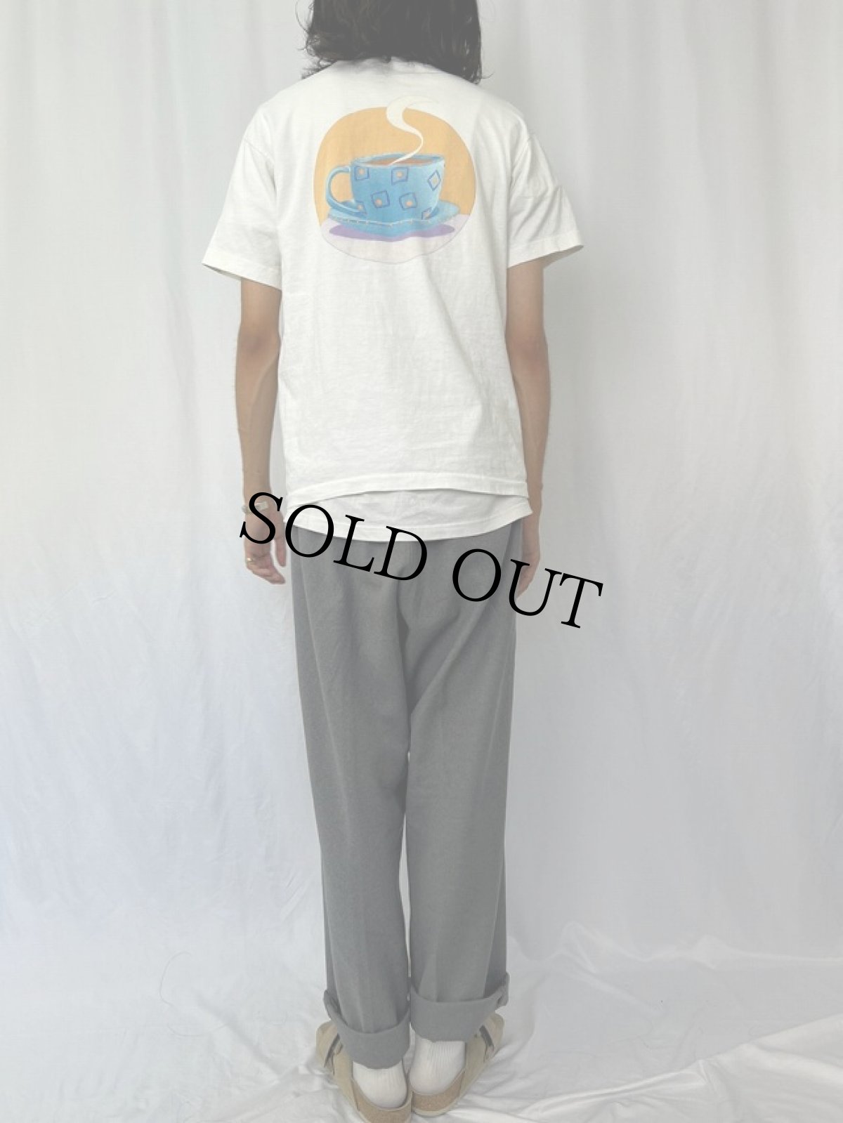 画像4: 80〜90's WALLACE & GROMIT "Cup of Tea?" アニメキャラクタープリントTシャツ M (4)