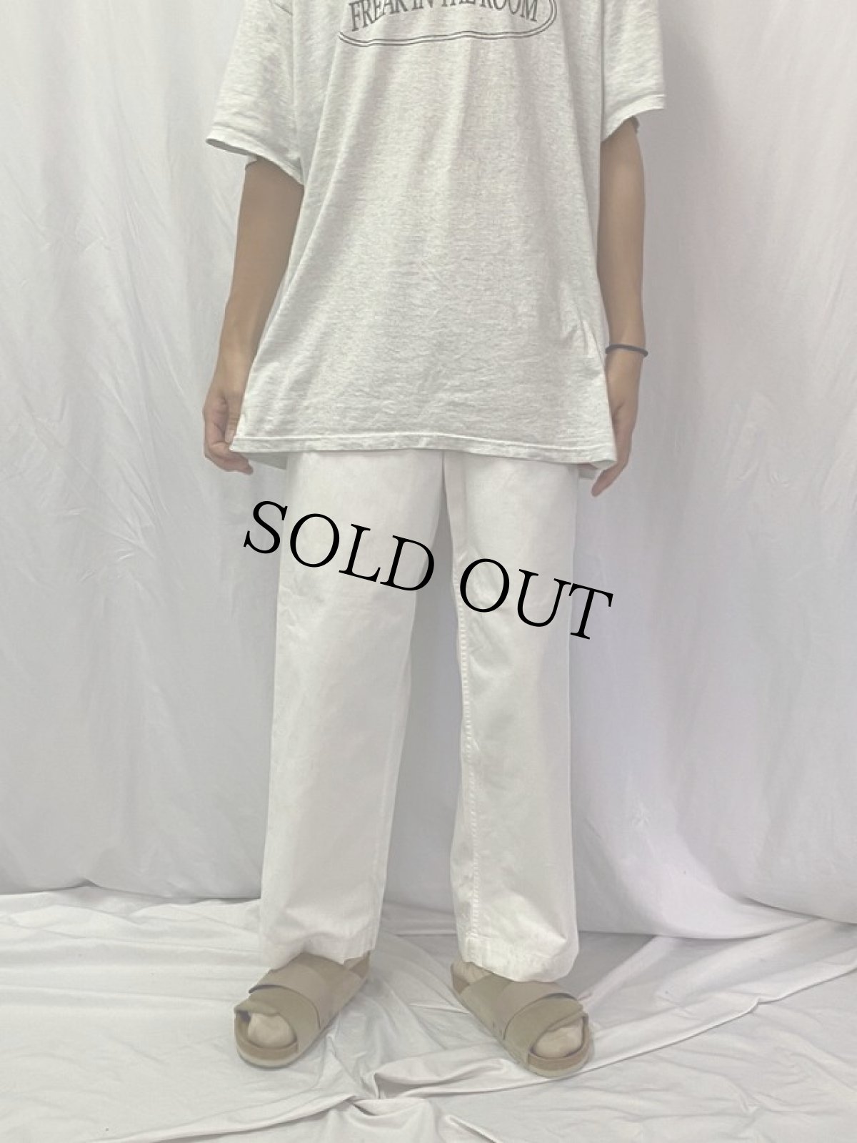 画像2: 40's U.S.ARMY "U.S.V.A" ホワイトチノトラウザーズ W28 (2)