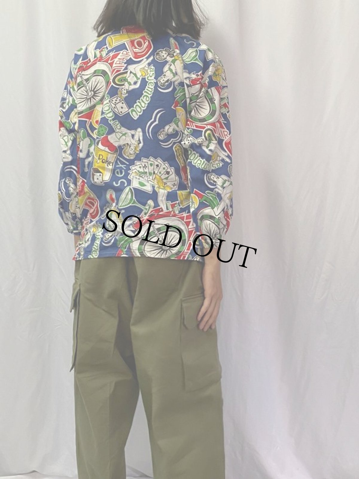 画像4: カジノ柄 プルオーバーコットンシャツ (4)