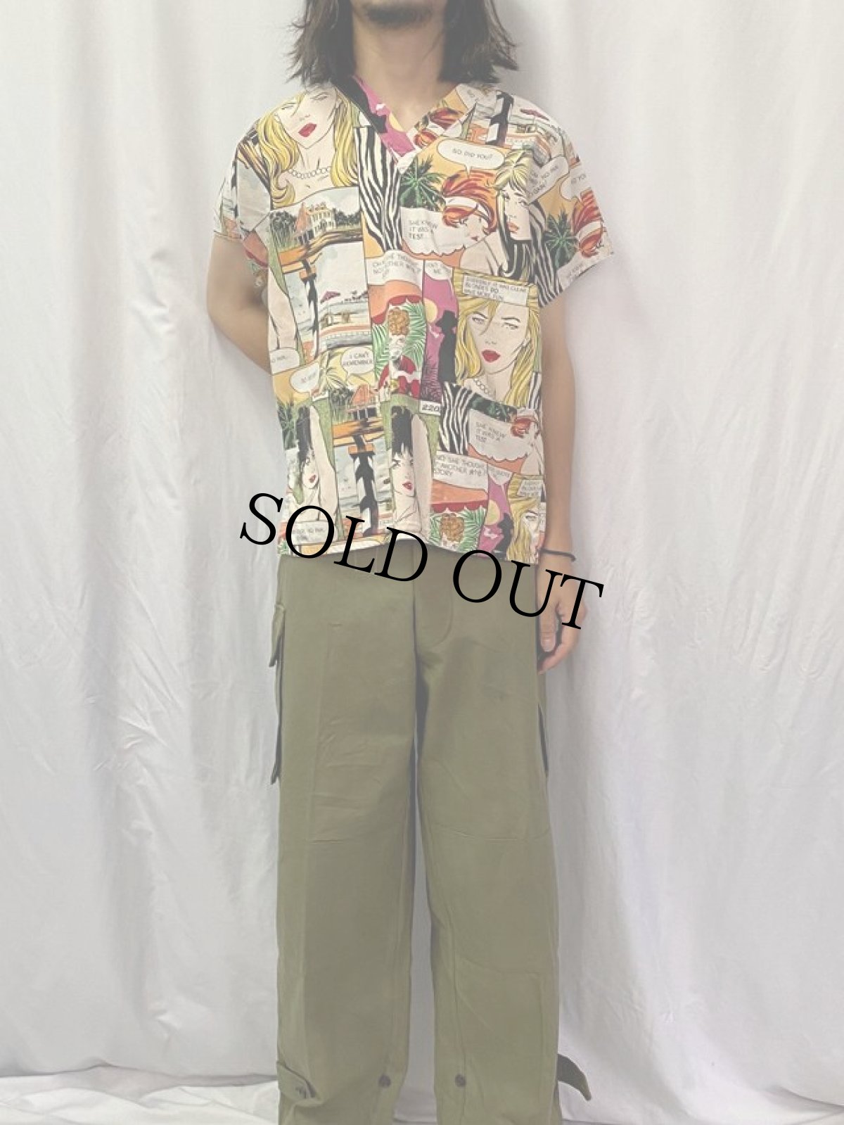 画像2: アメコミ柄 コットンプルオーバーシャツ (2)