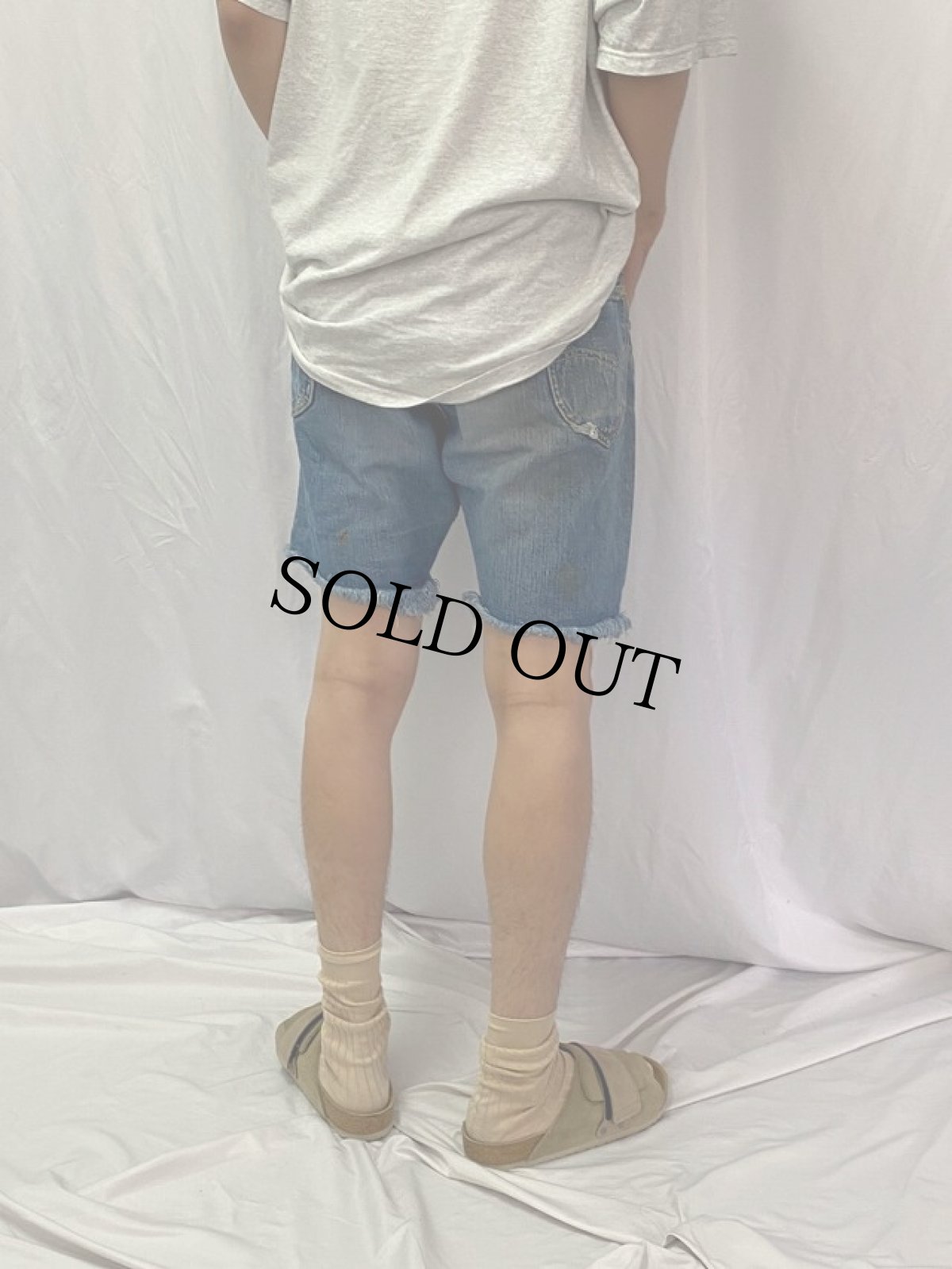 画像4: 60's Lee 101Z サイド黒 カットオフデニムショーツ W33 (4)