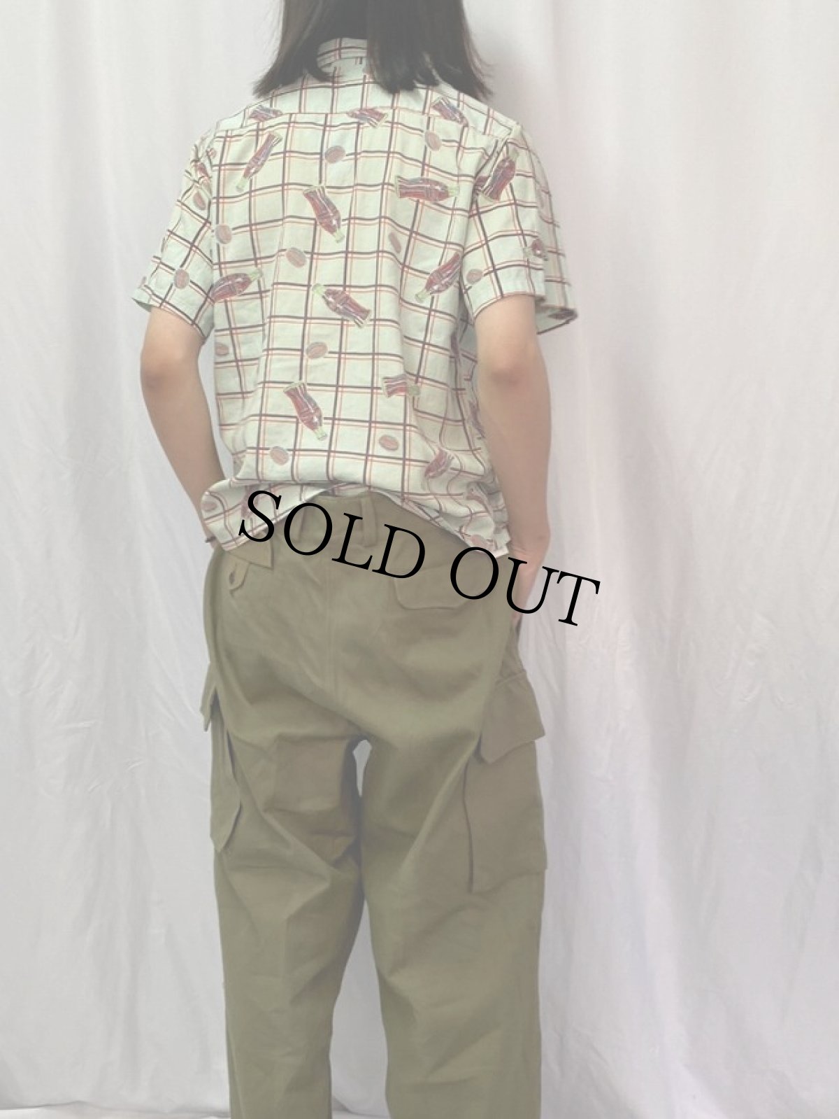 画像4: 50's Collegiate "Coca-Cola" 格子柄 オープンカラーコットンシャツ (4)