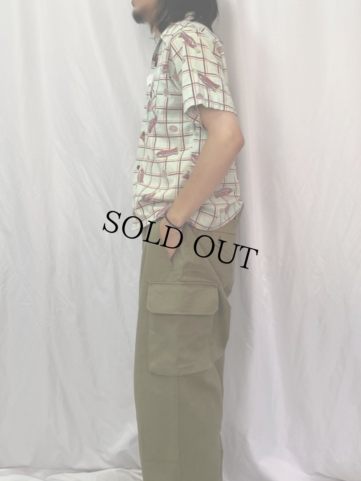 画像3: 50's Collegiate "Coca-Cola" 格子柄 オープンカラーコットンシャツ (3)