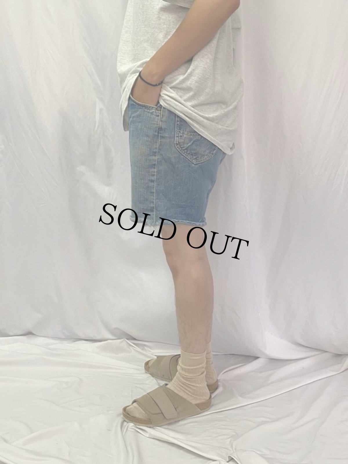 画像3: 60's Lee 101Z サイド黒 カットオフデニムショーツ W33 (3)